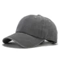 Vintage washed grey baseball hat outdoor sun protection casual dad cap for men women - Gray