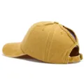Berretto da baseball vintage lavato per coda di cavallo da donna, cappello da sole casual. - Curcuma