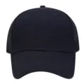 Dark blue mesh baseball cap with breathable trucker design, curved brim for sun protection. - Navy Blue