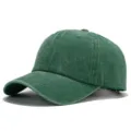 Gorra de béisbol verde vintage lavada clásica para la protección solar diaria al aire libre - Verde esmeralda