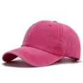 Pink washed vintage baseball cap distressed dad hat outdoor sun protection casual sun hat - Rose Red