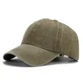 Vintage washed distressed baseball cap for men and women outdoor sun protection visor. - Dark Khaki