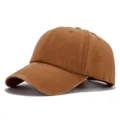 Vintage washed brown baseball cap, distressed cotton dad hat for outdoor sun protection. - Rust red
