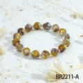 Pulsera de cuentas de cristal facetado con separadores dorados, joyería elegante y versátil. - Estilo A (BR2211-A)