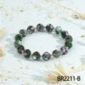 Pulsera de cuentas de vidrio de cristal facetado colorido con cuentas doradas joyería de moda - Estilo B (BR2211-B)
