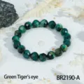 Groene tijgeroog gefacetteerde kraal armband, natuurlijke edelsteen elastische polssieraad. - Groen Tijgeroog (BR2190-A)