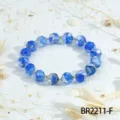 Blaues facettiertes Kristallglas-Perlenarmband mit vergoldeten Akzenten, stilvoller Schmuck. - Stil F (BR2211-F)