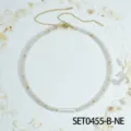 Collier De Perles Beige Perle Baroque Chaine Reglable Doree Bijou Retro Chic - Collier Aventurine Rose(SET0455)