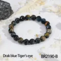 Gefacetteerde blauwe tijgerogen kralenarmband, vintage natuursteen sieraden voor dagelijks. - Inktblauw Tijgeroog (BR2190-B)