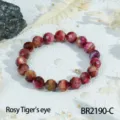 Facet Rosy Tiger Eye Kralen Armband Vintage Stackable Edelsteen Sieraden Stijl Mooi - Roze Tijgeroog (BR2190-C)