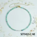 Collier de perles avec perle baroque et chaîne dorée réglable, style rétro vintage. - Collier Amazonite(SET0455)