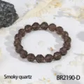 Gefacetteerde rookkwarts kralen armband vintage minimalistische luxe sieraden voor vrouwen - Rookkwarts (BR2190-D)
