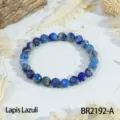 Vintage lapis lazuli kraal armband, meervoudig stapelbare elastische steen sieraden voor dames. - Binnenomtrek 16-17cm (Kralendiameter 8mm) / Lapislazuli (BR2192-A)