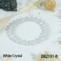 White crystal faceted bead bracelet minimalist French style elegant women stackable jewelry - White Crystal Style (BR2191-B)