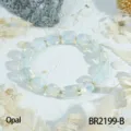 Opal beaded bracelet for women, minimalist square stone stackable hand jewelry piece. - Irregular Square / Opal (BR2199-B)