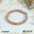 Gefacetteerde zonnesteen kralen armband elastische natuurlijke edelsteen sieraden - Zonnesteen (BR2193-A)