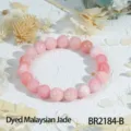 Pink beaded stretch bracelet, vintage Morandi style, trendy stackable vacation hand rope. - Pink