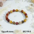 Retro multi-color faceted stone bead bracelet with metal spacers for women jewelry gift. - Egg Yolk Stone Style (BR2196-B)
