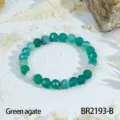 Groene gefacetteerde natuurlijke agaatkralen elastische armband stijlvolle sieraden - Groene Agaat (BR2193-B)