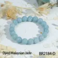 Light blue beaded stretch bracelet, crafted from dyed Malaysian jade for versatile everyday wear. - Porcelain Green