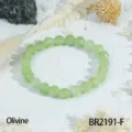 Natural green crystal olivine round bead bracelet women elegant gemstone jewelry vintage design - Olivine Style (BR2191-F)