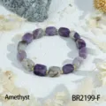 Natural amethyst irregular cube beaded bracelet elegant stacking jewelry for women - Irregular Square / Amethyst (BR2199-F)