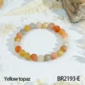 Multicolor gefaseerde edelsteen armband, gele topaas kralen stretch armband voor dames - Gele Topaas (BR2193-E)