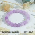 Paarse gekleurde Maleisische jade kraal elastische armband retro Morandi stijl stapelbaar - Lichtpaars