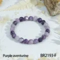 Paars aventurijn gefacetteerd kralenarmband, elegante halfedelsteen elastische sieraden. - Paarse Aventurijn (BR2193-F)