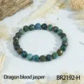 Dragon Blood Jaspis Kralen Armband Vintage Elastische Edelsteen Sieraden voor Dames - Binnenomtrek 16-17cm (Kralendiameter 8mm) / Drakenbloed Jaspis (BR2192-H)