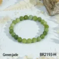 Gefacetteerde groene jade kralen armband voor dames, elegante halfedelsteen elastische sieraden. - Groene Jade (BR2193-H)