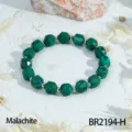 Gefacetteerde malachiet edelsteen kralen armband met gouden afstands kralen voor dagelijks. - Malachiet Stijl (BR2194-H)