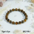 Vintage faceted tiger eye stone beaded bracelet with golden spacers, chic layered jewelry. - Tiger's Eye Style (BR2196-I)