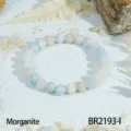 Kleurrijk gefacetteerd edelsteen kralenarmband, stapelbare elastische sieraden voor dames. - Morganiet (BR2193-I)