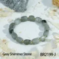 Grey shimmer stone square bead bracelet, versatile minimalist stackable jewelry for women. - Irregular Square / Gray Shimmer Stone (BR2199-J)