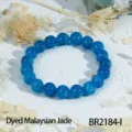 Blauwe kralen stretch armband, vintage Morandi stijl gestapelde sieraden voor de vakantie. - Helder Cyaanblauw