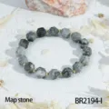 Mooie gefacetteerde map stone edelsteen kralen armband met gouden tussenkralen voor dames - Kaartsteen Stijl (BR2194-I)