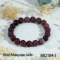 Geverfde maleisische jade kralen elastische armband retro stijl stapelbare mode sieraden - Bourgondië