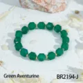 Gefacetteerde groene aventurijn edelsteen armband met gouden accentkralen dames sieraden. - Groene Aventurijn Stijl (BR2194-J)