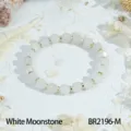 White moonstone faceted bead bracelet with golden spacers, chic minimalist jewelry for women. - White Moonstone Style (BR2196-M)
