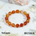 Rode Agaat Gecetteerde Kralen Armband Gouden Accent Edelsteen Sieraden BR2194-N - Rode Achaat Stijl (BR2194-N)