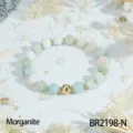 Faceted multi-color gemstone bead bracelet, elegant crystal stackable jewelry for women. - Morganite