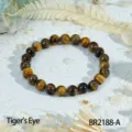Klassieke tijgeroog kralenarmband, prachtige multi-kleur halfedelsteen sieraden variant. - Geel Tijgeroog Stijl (BR2188-A) / Tijgeroog