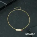 Gold Plated Zircon Letter Tag Necklace Red Heart Pendant Chic Collarbone Chain Jewelry - I♡U Letter Style (NE2682-F)