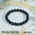 Donkerblauwe tijgenoog kralenarmband, natuurlijke halfedelsteen sieraden voor dagelijks gebruik. - Donkerblauw Tijgeroog Stijl (BR2188-B) / Donkerblauw Tijgeroog