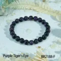 Natuurlijk paars tijgeroog edelsteen kralen armband voor mannen en vrouwen vintage mode sieraden - Paars Tijgeroog