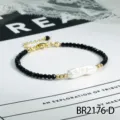 Europese stijl onregelmatige parelarmband retro luxe verstELbare sieraden variant - Zwarte Steen (BR2176-D)