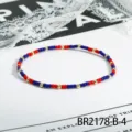 Retro farbabgestimmtes Perlenarmband, minimalistisches rot-blaues stapelbares Handseil. - Rot Blau Gold Dreifarbiger Stil (BR2178-B-4)