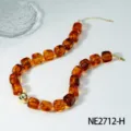 Modische europäische Acryl Quadrat Perlen Halskette für Damen Schmuck Accessoire - Bernsteinfarbener Stil (NE2712-H)