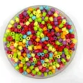 Perles barils en acrylique colorées 4x4mm perles artisanales grand trou pour bracelets DIY - 4*4mm / Multicolore